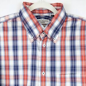 Spier & Mackay Mens XXL 2X 17 Plaid Contemporary Button Long Sleeve Shirt Casual